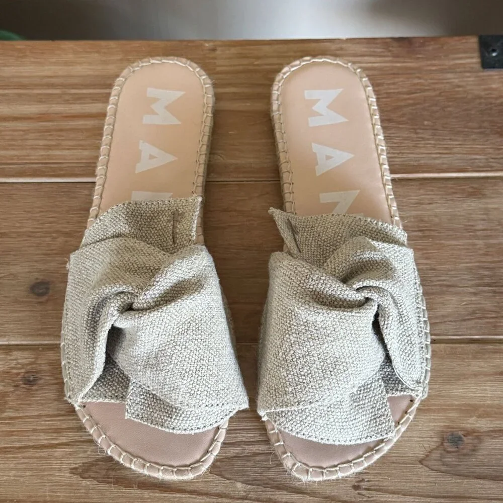 Manebí La Havana Knot Neutral Hemp Euro Summer Espadrille Flat Slides Size 7